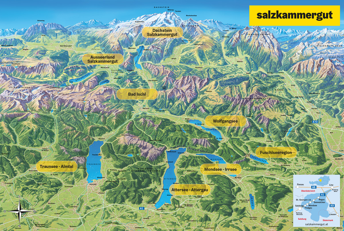Salzkammergut map